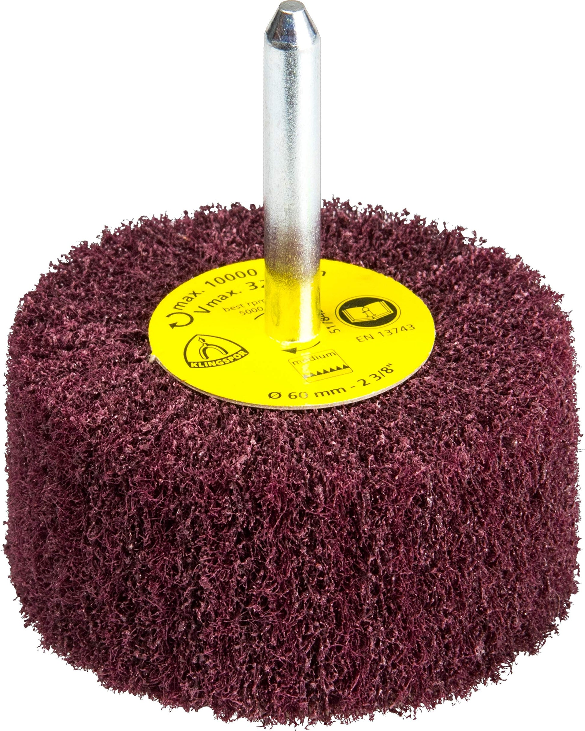 Klingspor 258927 - Rueda de láminas de no tejido con vástago NFS 600, grano medio, 80 x 50 x 6 mm