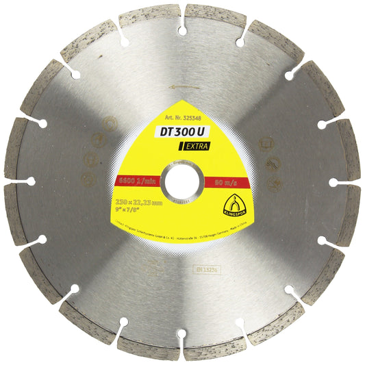 Klingspor 325348 - Disco de corte de diamante segmentado DT 300 U, 230 x 2,3 x 22,23 mm, para hormigón
