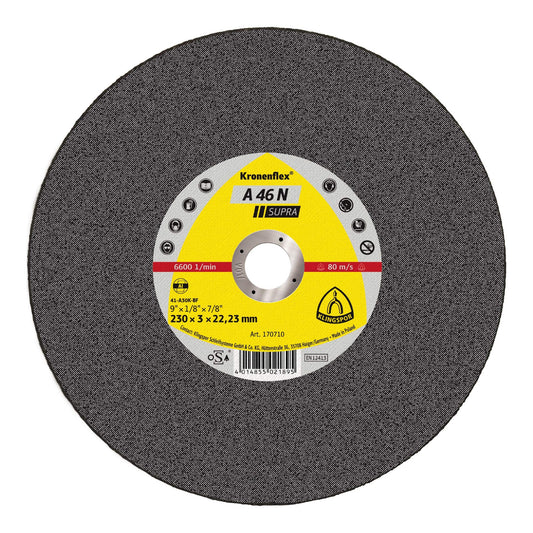 Klingspor 170710 - Disco de corte Kronenflex para aluminio A 46 N, 230 x 3 x 22,23 mm