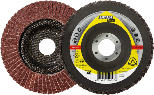 Klingspor 322818 - Disco de láminas SMT 314, grano 80, 125 x 22,23 mm