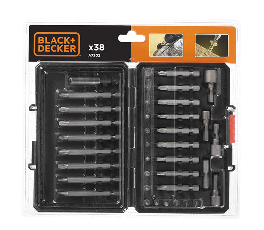 Black+Decker A7202-XJ Kit de 38 Piezas para atornillar, Piece, Set