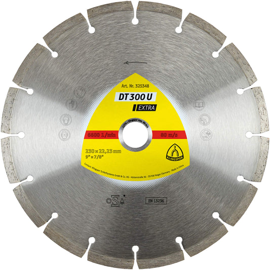 Klingspor 325346 - Disco de corte de diamante segmentado DT 300 U, 125 x 1,6 x 22,23 mm, para hormigón
