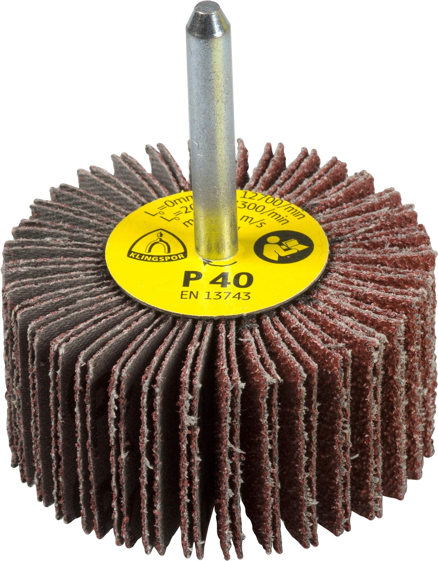 Klingspor 13144 - Rueda de láminas con vástago KM 613, grano 120, 80 x 30 x 6 mm