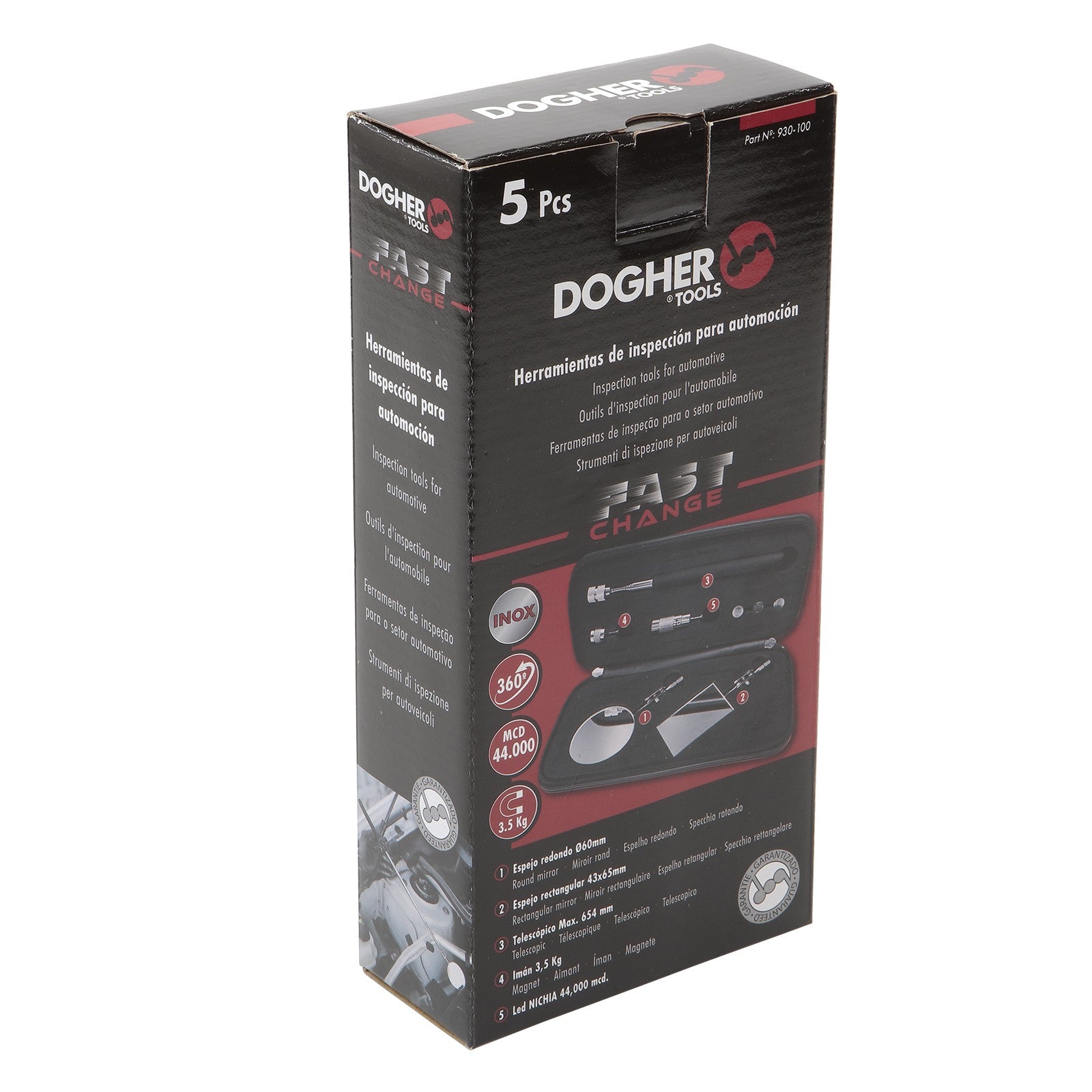 Dogher 930-100 - Juego 5 Pz Espejos Y Led Fastchange