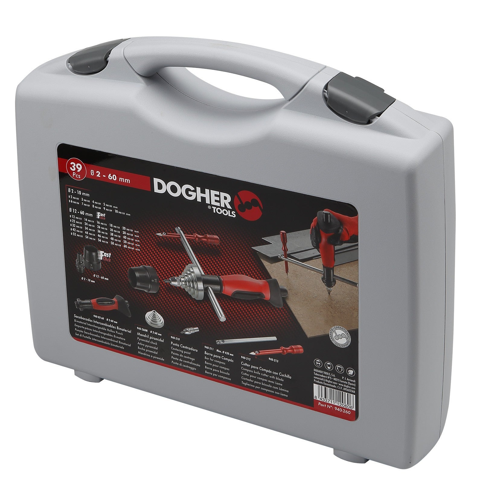Dogher 940-260 - Juego Sacabocados Bimat 2-60Mm 39 Pzas