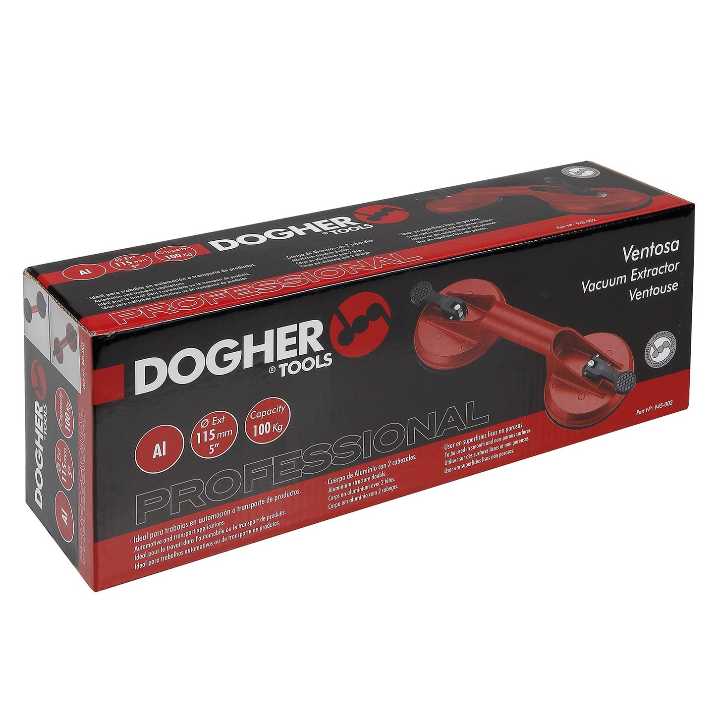 Dogher 945-002 - Ventosa Doble Aluminio 100Kgs