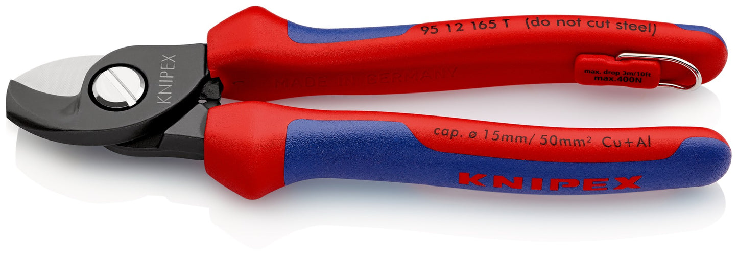 Knipex 95 12 165 T - Cortacables Knipex 165 mm. con mangos bicomponentes y sistema anticaída