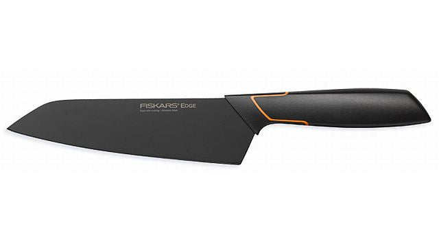 Fiskars Cuchillo Santoku, Diseño moderno, Longitud total: 29 cm, Acero de calidad/Plástico, Edge, 1003097
