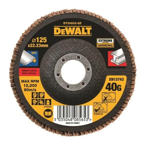 Dewalt DT30602-QZ - Disco de la aleta 125 mm k40 plana tipo 27,