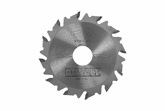 DeWalt DT1306-QZ - Hoja de sierra para ensambladora, diámetro exterior 102 mm, diámetro interior 22 mm, espesor 3,9 mm, numero de dientes 12