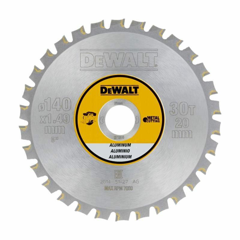 DeWalt DT1910-QZ - Hoja para sierra circular sin cable, 140 x 20 mm, 30D para aluminio FTG +3º