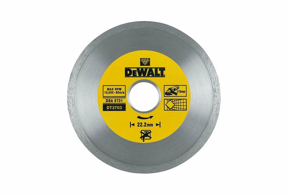 Dewalt DT3703-QZ - Disco de diamante de 115 mm para corte de ceramicas