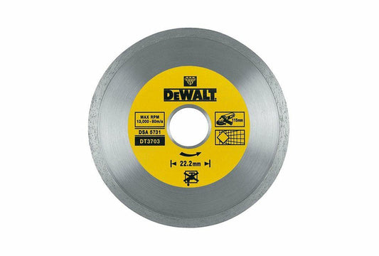 Dewalt DT3703-QZ - Disco de diamante de 115 mm para corte de ceramicas