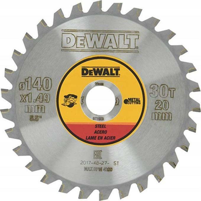 DeWalt DT1923-QZ - Hoja para sierra circular sin cable, 140 x 20 mm, 30D para acero TCG +1, 5º
