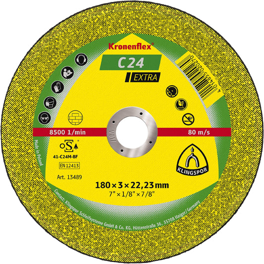 Klingspor 242144 - Disco de corte Kronenflex para piedra C 24 Extra, 125 x 2,5 x 22,23 mm