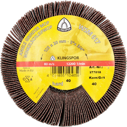 Klingspor 277018 - Rueda de láminas WSM 617, grano 40, 125 x 20 mm