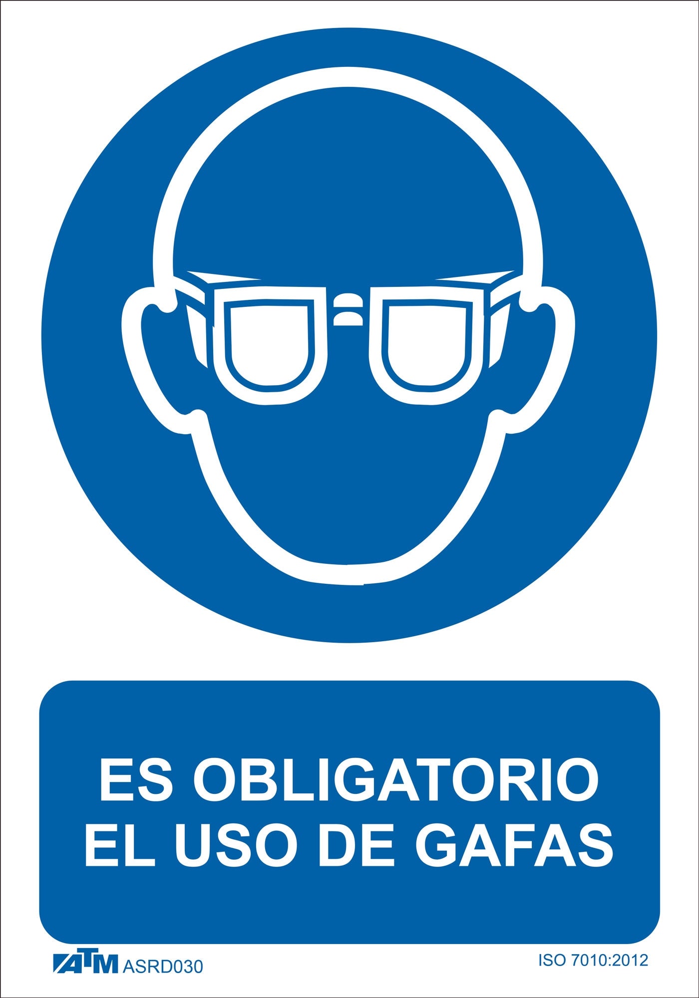 ATM Señalización ASRD030 - Señal obligatorio el uso de gafas PVC Glasspack