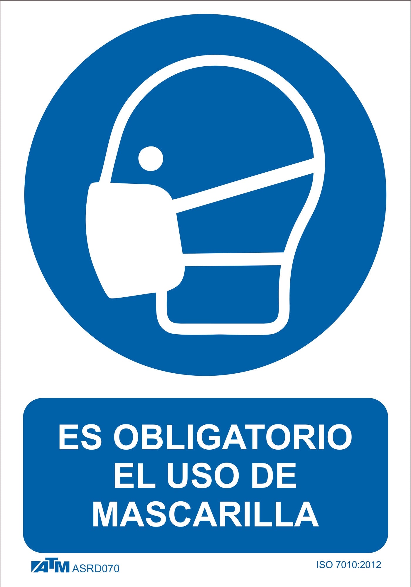 ATM Señalización ASRD070 - Señal obligatorio el uso de mascarilla PVC Glasspack