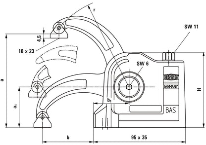 Bessey BASCB106 -  Mordaza compacta para máquinas Serie BAS-CB 97 mm