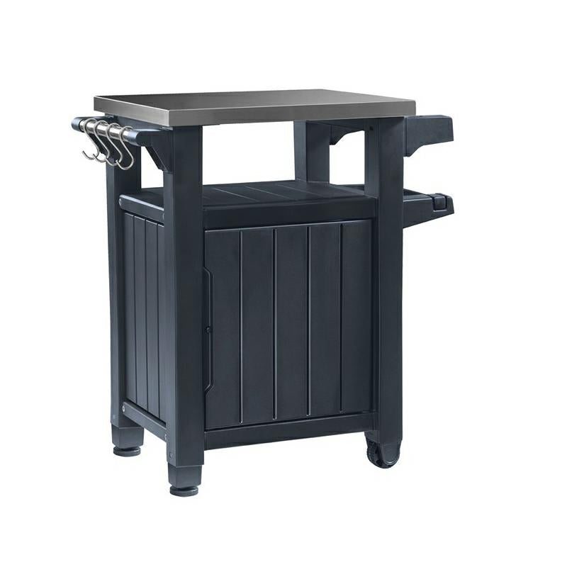 Keter Mesa auxiliar para barbacoa con 1 puerta, grafito, 54 x 70 x 90 cm, 6130