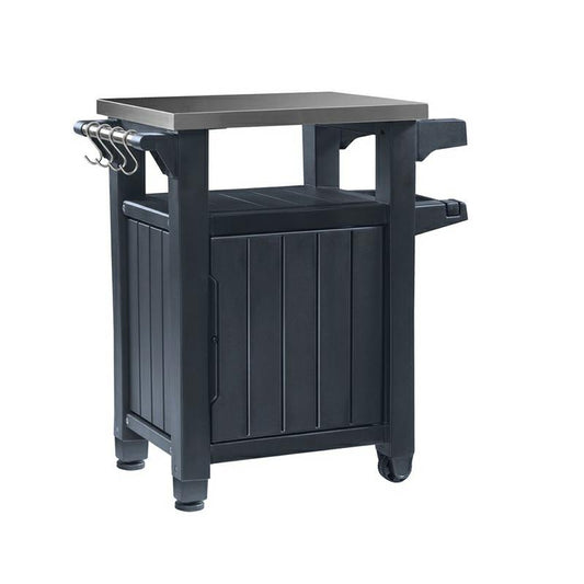 Keter Mesa auxiliar para barbacoa con 1 puerta, grafito, 54 x 70 x 90 cm, 6130