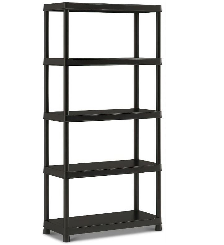 Keter - Estanteria de plastico de 5 baldas, negro