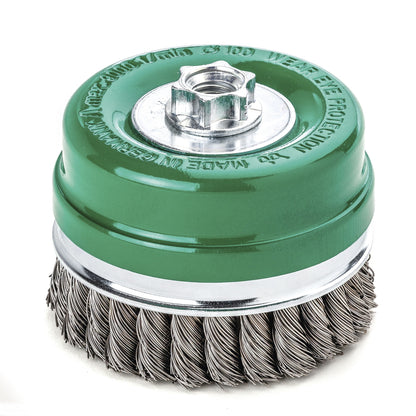 Lessmann 487817 - Cup brush with clamp, stainless steel wire, braided 487817