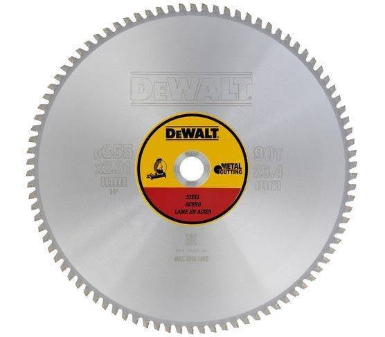 DeWalt DT1927-QZ - Hoja para sierra circular estacionaria, 355 x 25,4 mm, 90D para acero TCG +1, 5º