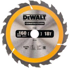 DeWalt DT1932-QZ - Hoja para sierra circular portátil para construcción, 160 x 20 mm, 30D ATB +10º