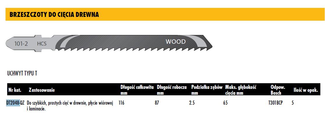 DeWalt DT2048-QZ - Hojas de sierra de calar HCS, 118 mm para corte limpio en madera