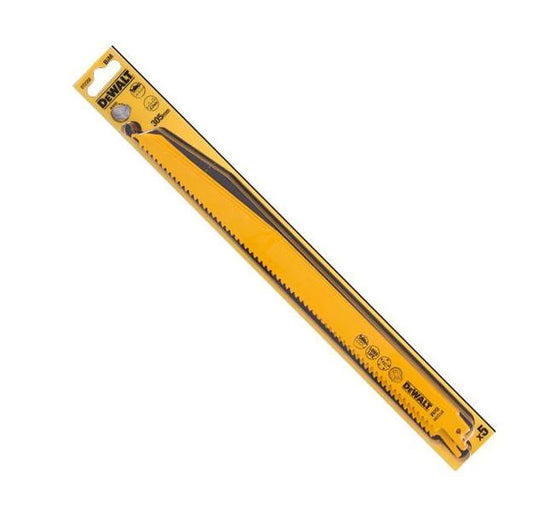 DeWalt DT2350-QZ - Hoja de sierra sable bi-metal, longitud 305 mm, paso de diente 3.6-5.1 mm, para cortes rápidos en madera con clavos y plásticos duros