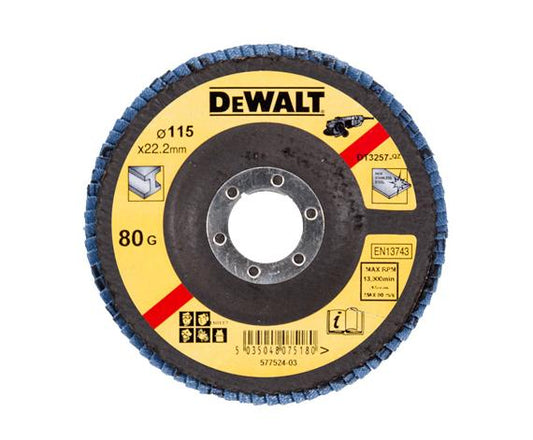 Dewalt DT3257-QZ - Discos de fibra Extreme, 180 mm, multilijas cóncavos, 115 mm, grano 80