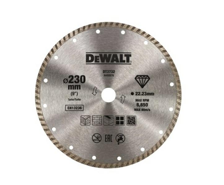 Dewalt DT3732-QZ - Disco de diamante turbo de 230 mm para corte en materiales duros