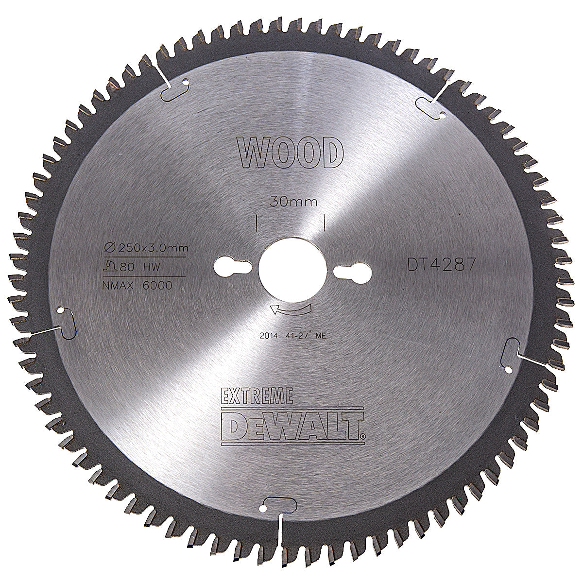 DeWalt DT4217-QZ precisa diseñado Pro Extreme hoja de sierra, 250 mm x perforación de 30 mm x 60 mm dientes, TCG