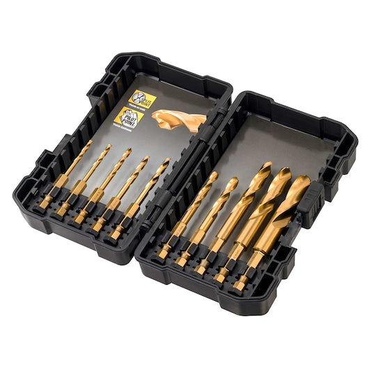 DeWalt DT50050-QZ Juego de 10 Brocas de Impacto Titanium diámetro de 3, Arándano