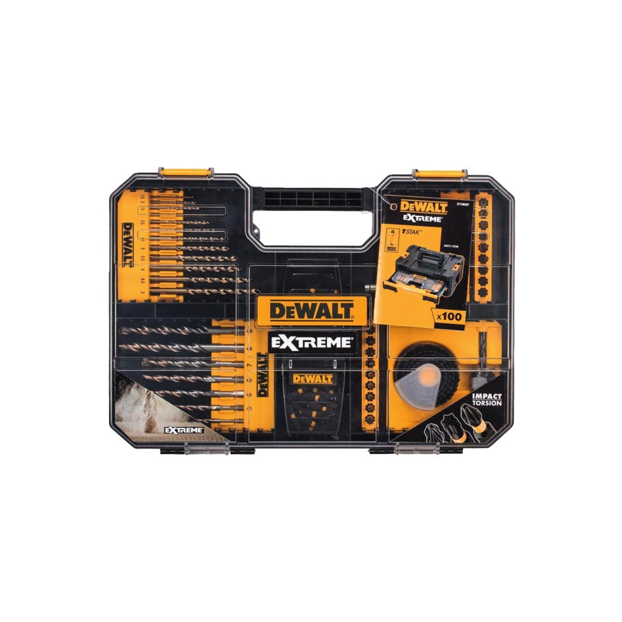 Dewalt DEWDT70620T - Juego de brocas y SDS (100 unidades, talla única, 100 unidades), color amarillo