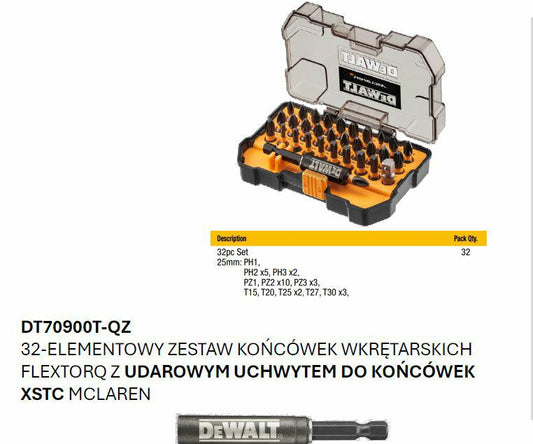 DEWALT McLaren - Juego de 32 piezas, 30 puntas de producto para uso diario