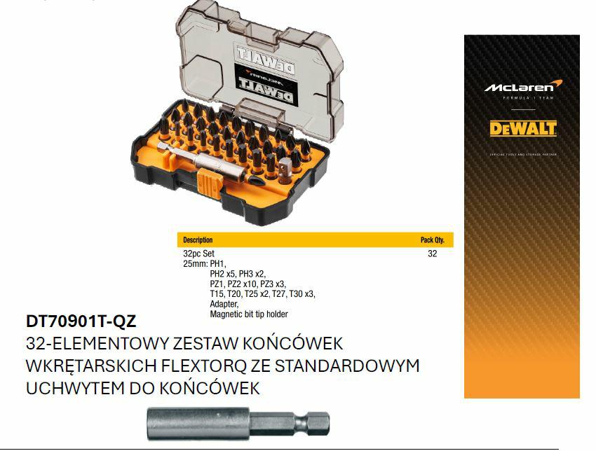 DEWALT McLaren FLEXTORQ DT70901T-QZ - Juego de brocas
