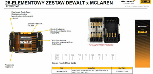 DEWALT DT70902T-QZ McLaren FLEXTORQ Juego de puntas de destornillador, 28 piezas