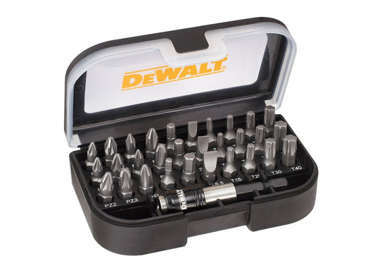DEWALT DT7944S-QZ - Juego de 31 piezas con puntas de atornillar Pz1x2, Pz2x3, Pz3x1, Ph1x2, Ph2x2, Ph3, Pl4.5, Pl5.5, Pl6.5, T10x2, T15x2, T20x2, T25x2,T30x2,T40x2, H3, H4, H5 y adap cambio rápido