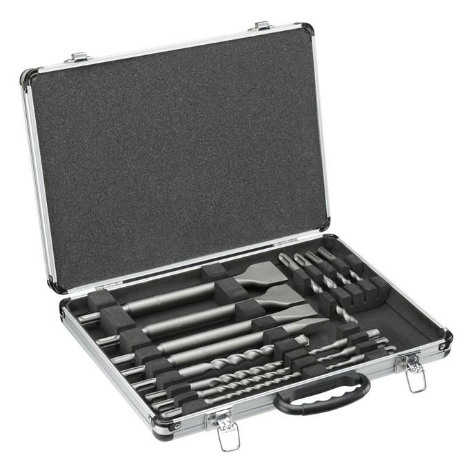 DEWALT DT9679-QZ - Juego de 15 brocas y cinceles, Para perforar y atornillar, 11 x Brocas SDS PLUS (5-14 mm), 4 x Cinceles, Con estuche de aluminio