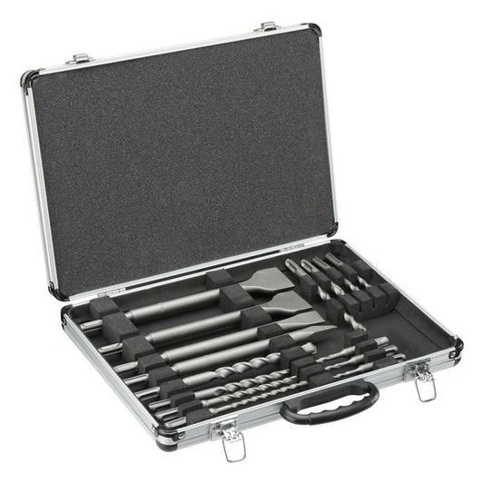 DEWALT DT9679-QZ - Juego de 15 brocas y cinceles, Para perforar y atornillar, 11 x Brocas SDS PLUS (5-14 mm), 4 x Cinceles, Con estuche de aluminio
