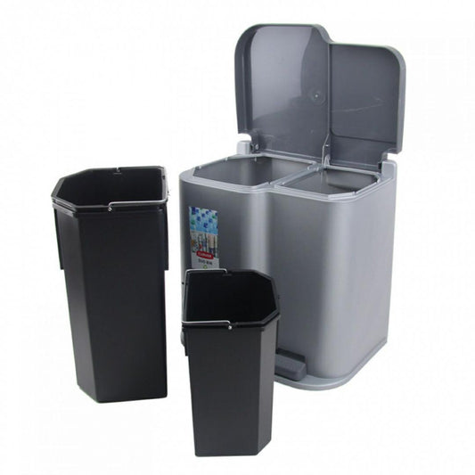 Curver – Cubo de Basura Doble con Pedal para Separar Basura