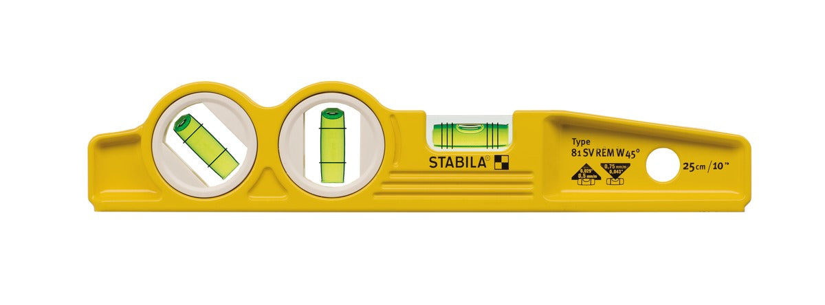 Stabila 166724 - Spirit level with magnetic base and 45º bubble Stabila Torpedo 81SREM 45º of 25 cm. with belt holster