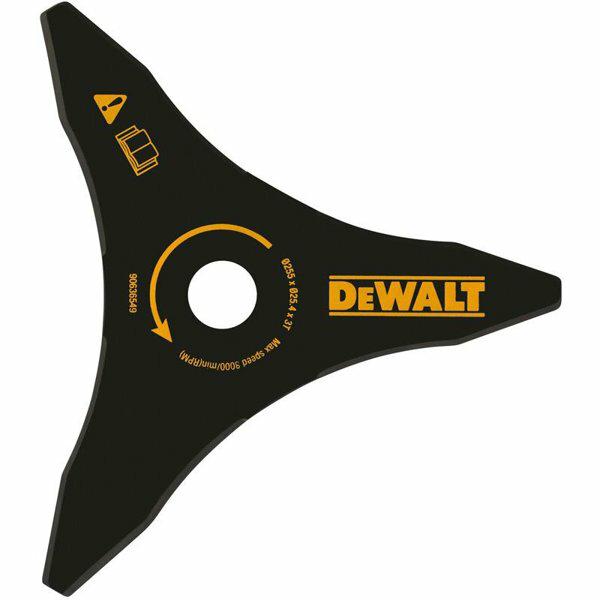 DeWalt DT20653-QZ-Cuchilla para Matorrales de 250 mm. para Cortar y Eliminar Hierbas difíciles y setos espinosos. para desbrozadoras DCM571, DCM581, 0 V, Amarillo