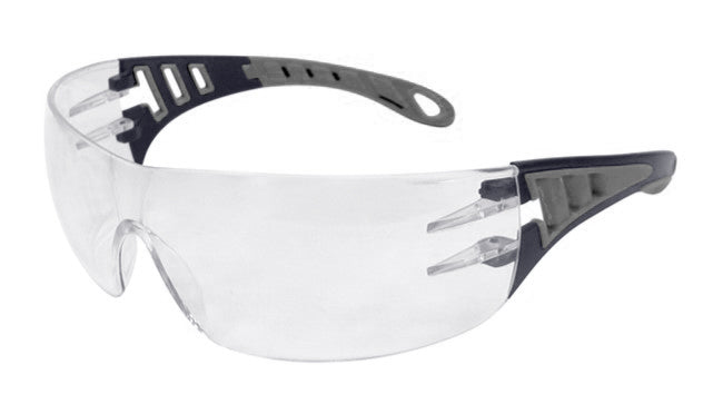 Eagle EVOTGR - Gafas de seguridad transparentes con patillas grises EVO