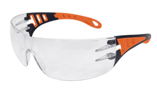 Eagle EVOTO - Gafas de seguridad transparentes con patillas naranjas EVO