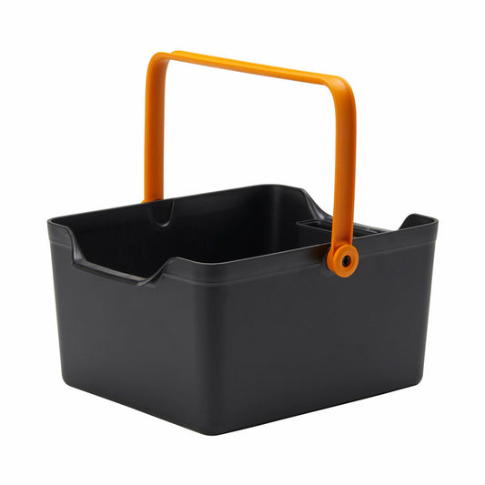 Fiskars Caja de Almacenamiento para Herramientas de Siembra y Accesorios de Jardinería, 35,3 x 27,2 x 17,4 cm (ancho x profundidad x alto), Resina, Negro/Naranja, 1071305