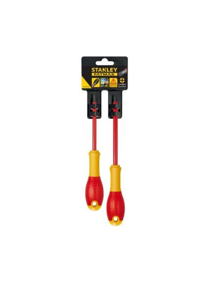 Stanley FMHT0-62648 - Juego 2 destornilladores aislados VDE PH1x100mm y PH2x125mm