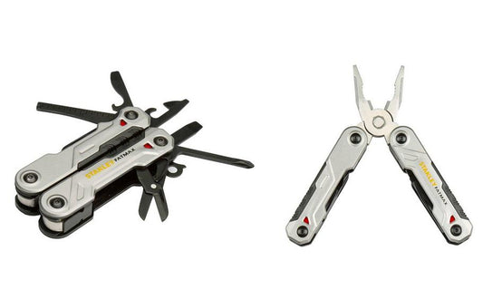 STANLEY FATMAX Multiherramientas 16 en 1, incluye alicate, cortador de alambre, 2 cuchillas, tijeras, lima, pelacables, destornilladores, cuerpo duradero, agarre ergonómico, FMHT0-72414